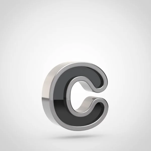 Γράμμα c πεζά με ασημένιο περίγραμμα — Φωτογραφία Αρχείου