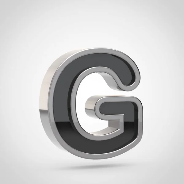 Alfabet g hoofdletters met zilveren rand — Stockfoto