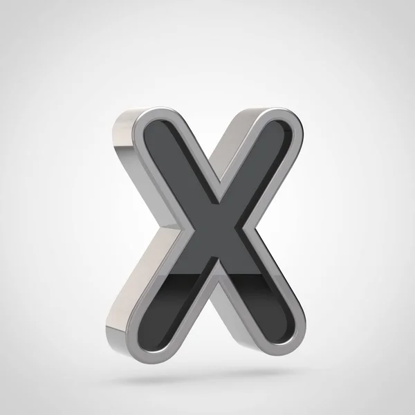Letter x uppercase with silver outline — Stock Photo, Image