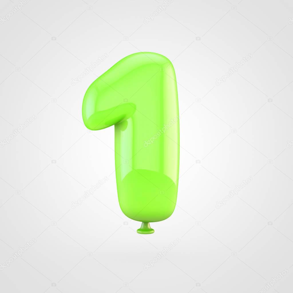 green balloon number 1