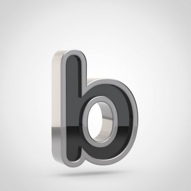 mektup b ile gümüş anahat küçük harf  