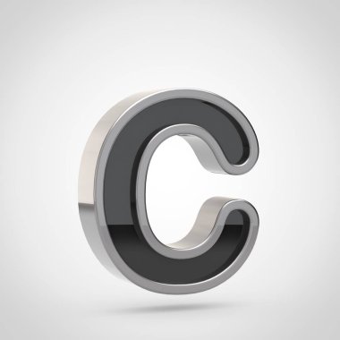 Gümüş anahat ile büyük harf c 