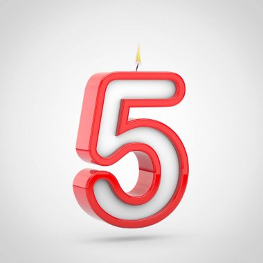  Doğum günü mumu numarası 5 