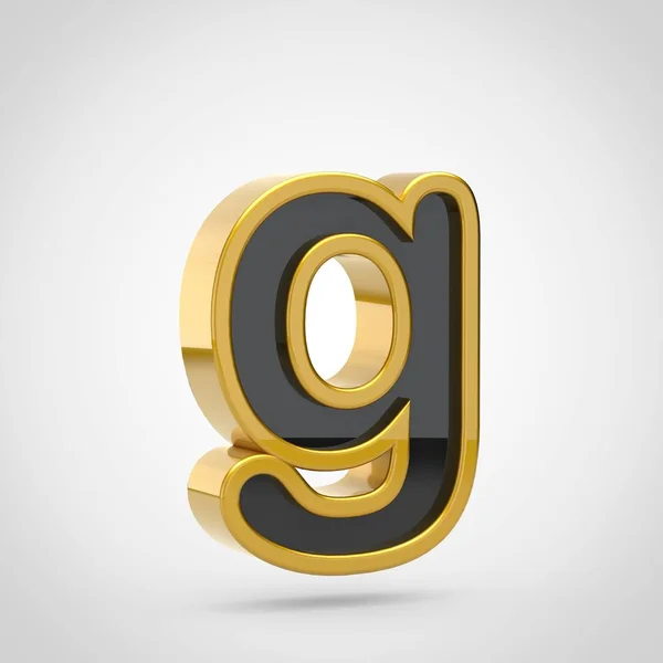Буква g нижний регистр с золотым контуром — стоковое фото