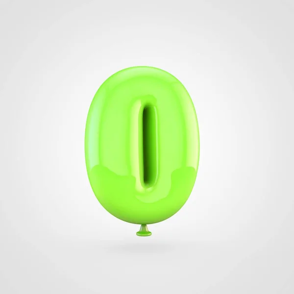 Balão verde número 0 — Fotografia de Stock