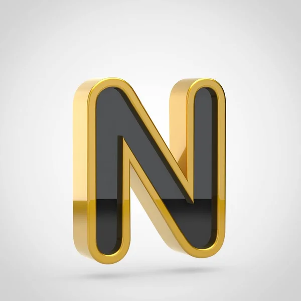 Alfabet n hoofdletters met gouden rand — Stockfoto