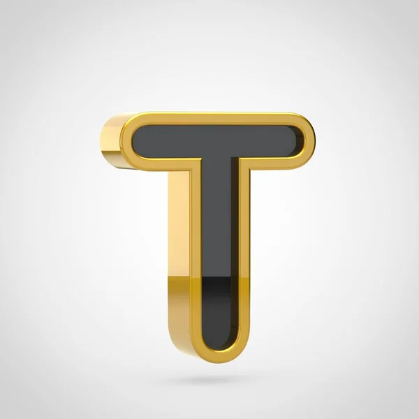 Mektup t ile altın anahat büyük harf — Stok fotoğraf