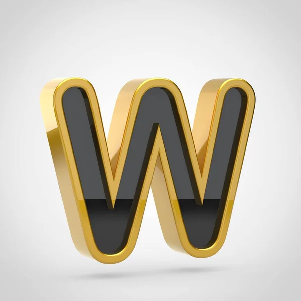 Letter w uppercase with golden outline — Stock Photo, Image