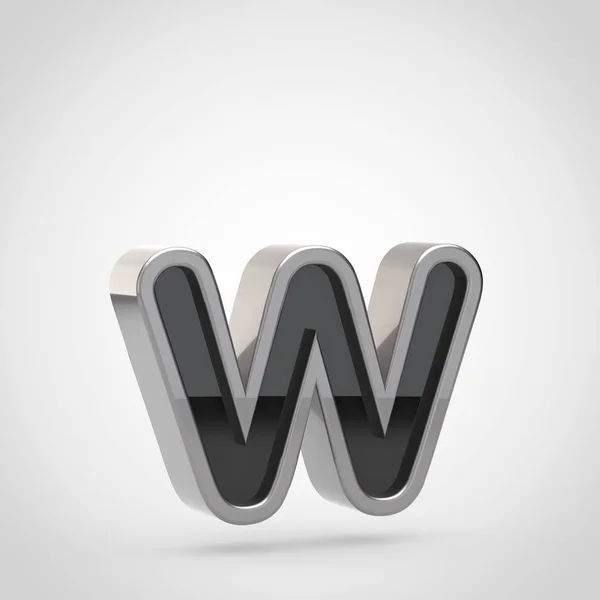 Letter w lowercase with silver outline — Stock Photo, Image
