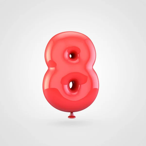 Красный шарик номер 8 — стоковое фото