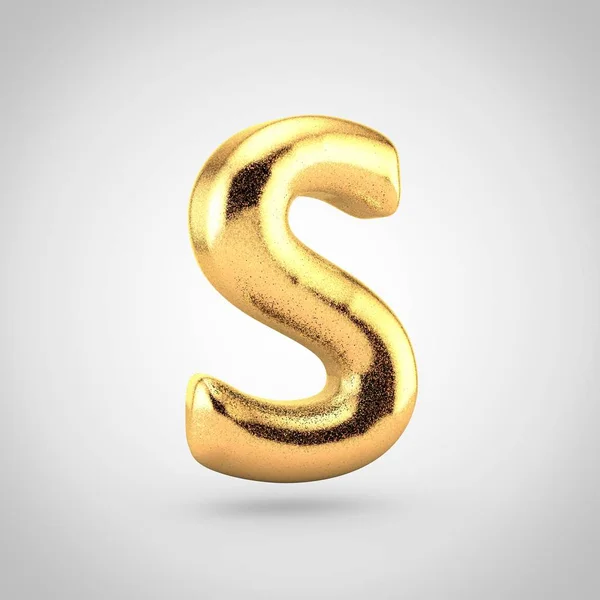 Render Van Glanzende Gouden Metallic Lettertype Met Glint Witte Achtergrond — Stockfoto