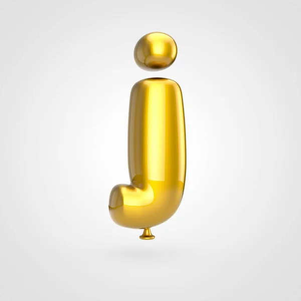 Render Błyszczący Złoty Zawyżone Czcionki Migot Białym Tle Balon Projekt — Zdjęcie stockowe
