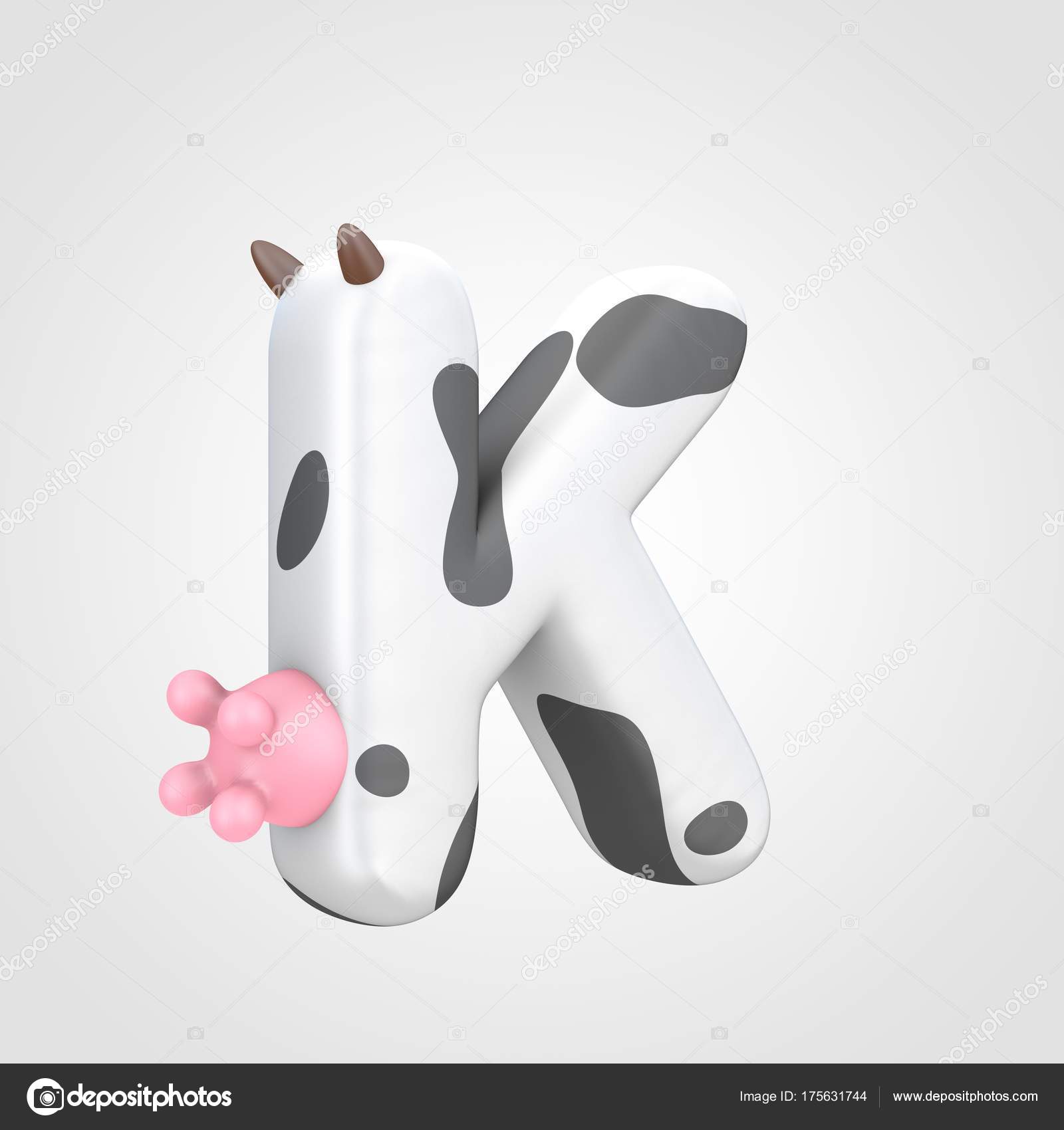 Download Animalistic Design Alphabet Font Cow Udder Spotted Bovine ...