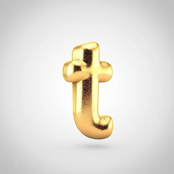 Render Fényes Arany Metál Betűtípus Glint Fehér Háttér Léggömb Design — Stock Fotó