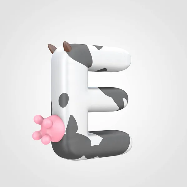 Animalistic Design Alphabet Font Cow Udder Spotted Bovine Pattern Uppercase — Stock Photo, Image