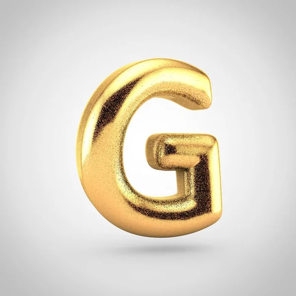 Render Glänsande Gyllene Metalliskt Teckensnitt Med Glimt Vit Bakgrund Ballong — Stockfoto
