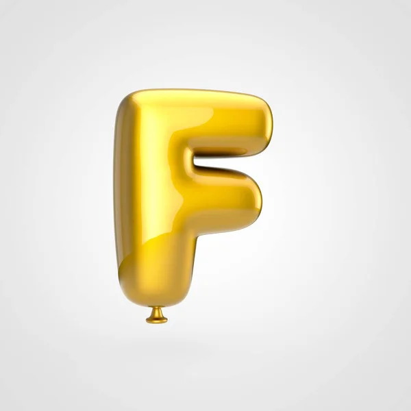 Render Glossy Golden Inflated Font Glint White Background Balloon Design — Stock Photo, Image