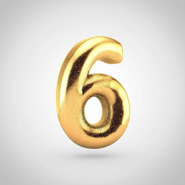 Render Glossy Golden Font Glint White Background Metallic Number — Stock Photo, Image
