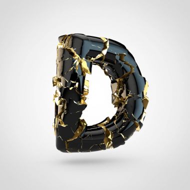 içinde altın çatlaklar üzerinden beyaz arka plan, büyük harf D siyah yazı tasarımı