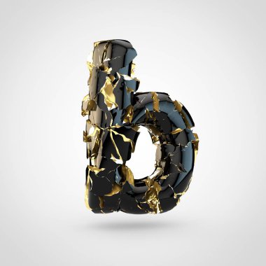 içinde altın çatlaklar beyaz arka plan, küçük harf B üzerine siyah yazı tasarımı