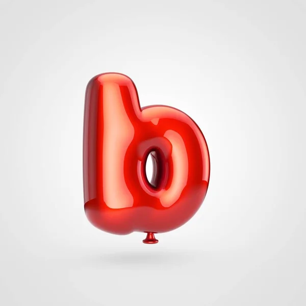 Render Glossy Red Inflated Font Glint White Background Balloon Style — Stock Photo, Image