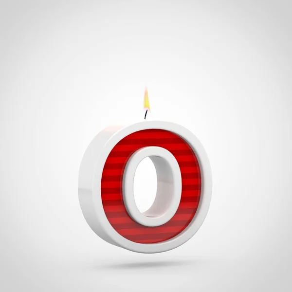 Darstellung Von Roter Geburtstagskerze Schrift Auf Weißem Hintergrund Kleinbuchstabe — Stockfoto