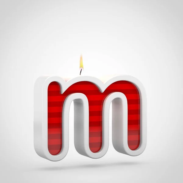 Darstellung Von Roter Geburtstagskerze Schrift Auf Weißem Hintergrund Kleinbuchstabe — Stockfoto