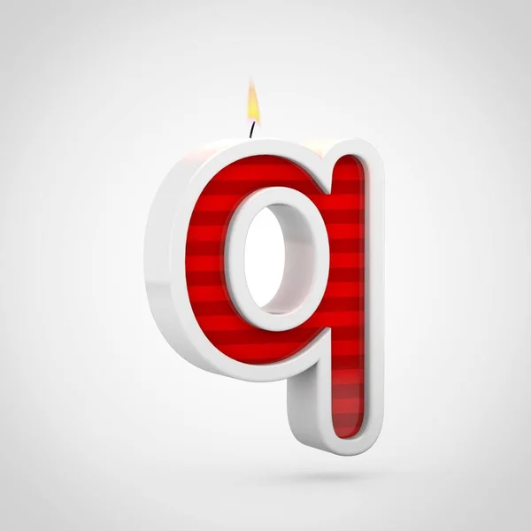 Render Red Birthday Candle Font White Background Lowercase Letter — Stock Photo, Image