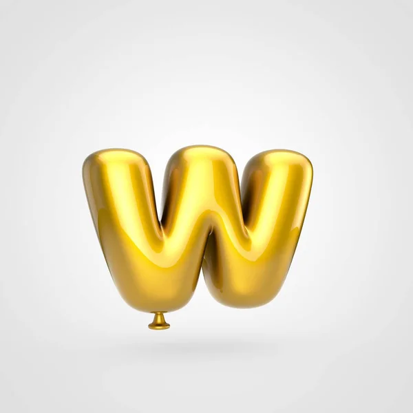 Render Van Glanzende Gouden Opgeblazen Lettertype Met Glint Witte Achtergrond — Stockfoto