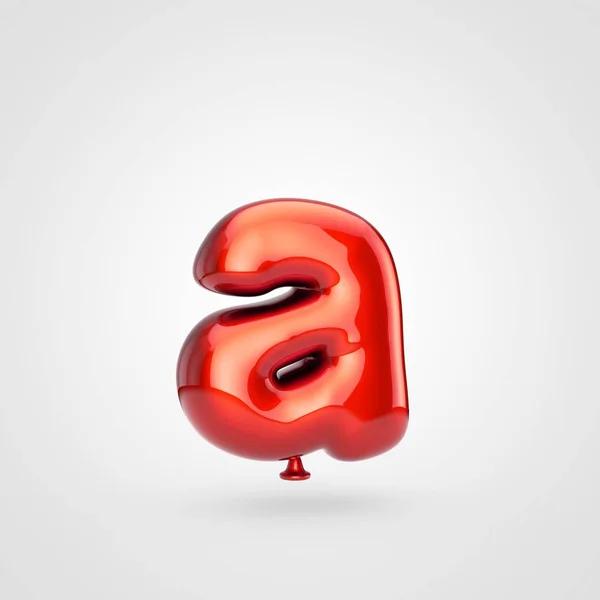 Render Glossy Red Inflated Font Glint White Background Balloon Style — Stock Photo, Image