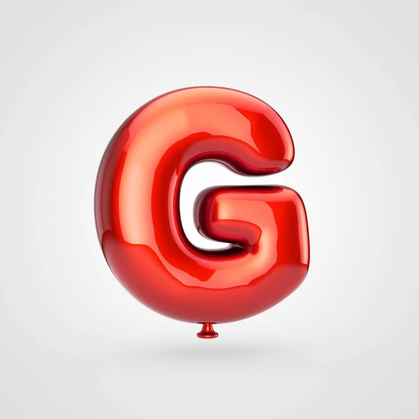 Render Glossy Red Inflated Font Glint White Background Balloon Style — Stock Photo, Image