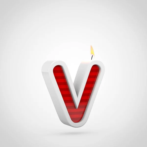 小文字 白地に赤の誕生日キャンドル フォントの レンダリング — ストック写真