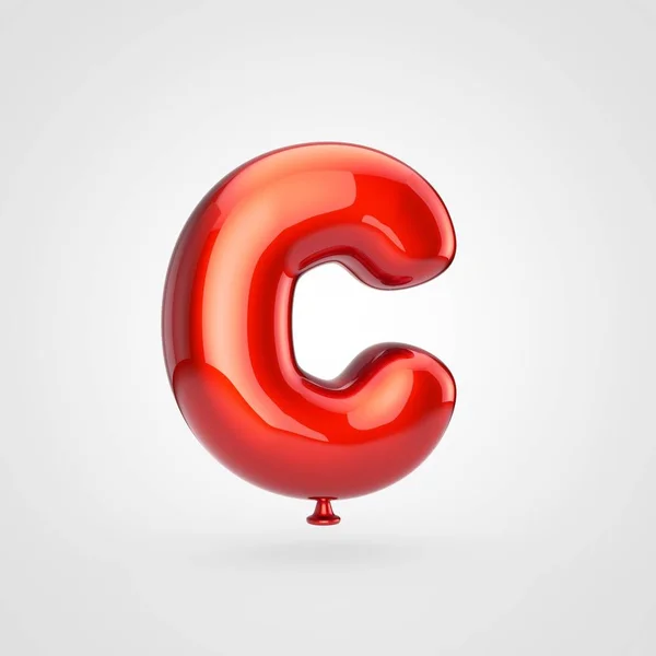 Καθιστούν Γυαλιστερό Κόκκινο Φουσκωμένα Γραμματοσειράς Glint Άσπρο Φόντο Μπαλόνι Στυλ — Φωτογραφία Αρχείου