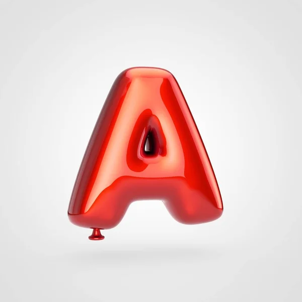 Καθιστούν Γυαλιστερό Κόκκινο Φουσκωμένα Γραμματοσειράς Glint Άσπρο Φόντο Μπαλόνι Στυλ — Φωτογραφία Αρχείου