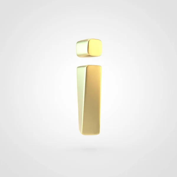 Золотий Лист Нижній Регістр Візуалізація Матового Золотистого Шрифту Ізольовано Білому — стокове фото