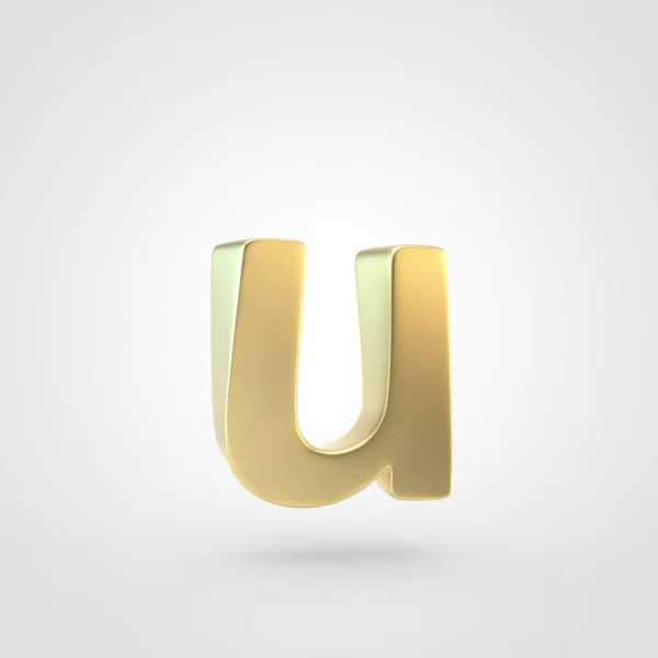 Gouden Alfabet Kleine Letters Rendering Van Gematteerde Gouden Lettertype Geïsoleerd — Stockfoto