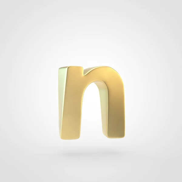 Gouden Alfabet Kleine Letters Rendering Van Gematteerde Gouden Lettertype Geïsoleerd — Stockfoto