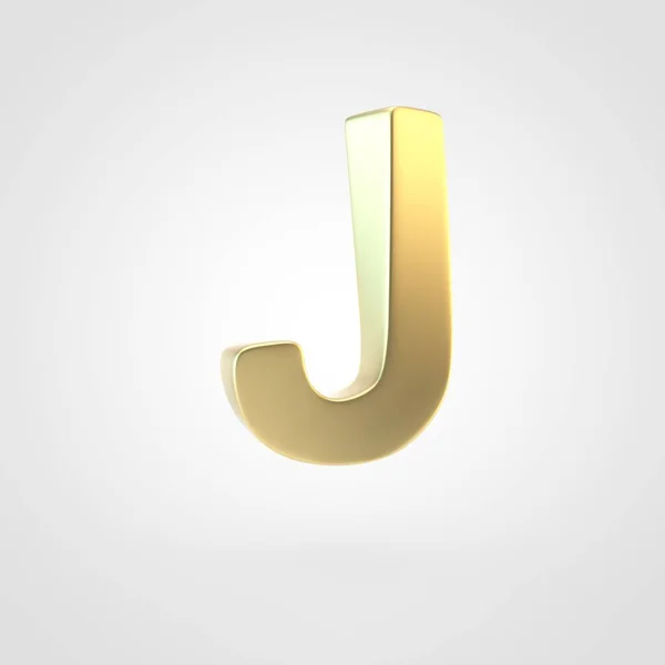 Золотая Буква Рендеринг Матового Золотого Шрифта Изолирован Белом Фоне — стоковое фото