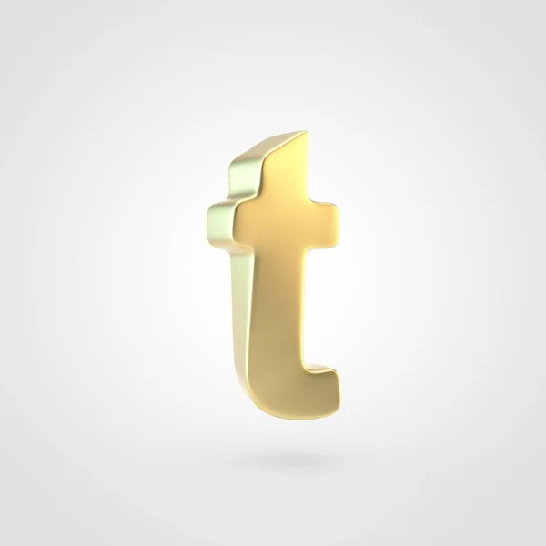 Golden Letter Lowercase Rendering Matted Golden Font Isolated White Background — Stock Photo, Image