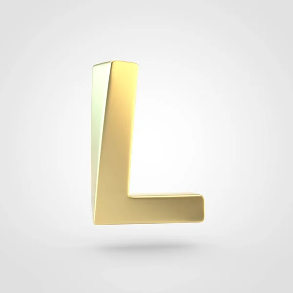 Golden Letter Uppercase Rendering Matted Golden Font Isolated White Background — Stock Photo, Image