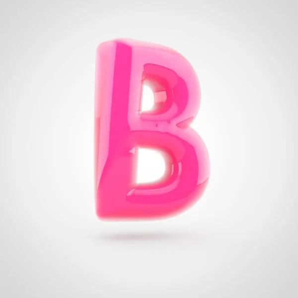 Рожева літера B верхній регістр, заповнений м'яким світлом ізольовано на білому тлі . — стокове фото