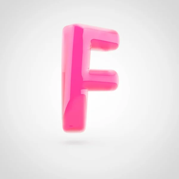 Розовая буква F кейс заполнен мягким светом, выделенным на белом фоне . — стоковое фото