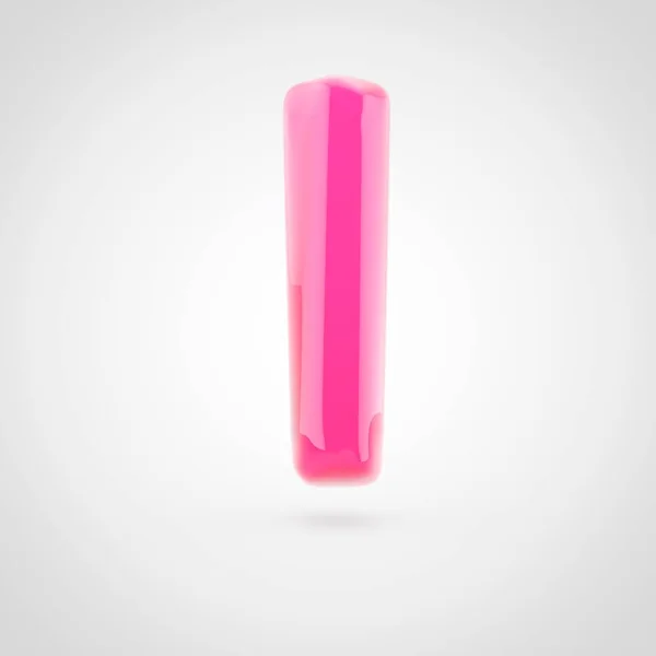 Rózsaszín betű L kisbetűs tele lágy fény a elszigetelt fehér háttér. — Stock Fotó