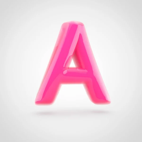 Рожева літера Верхній регістр заповнений м'яким світлом ізольовано на білому тлі . — стокове фото