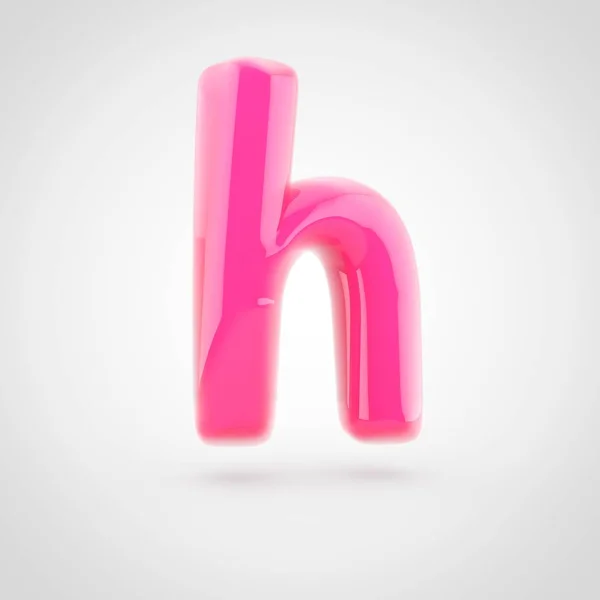 Rosa bokstaven H gemener fylld med mjuk ljus isolerade på vit bakgrund. — Stockfoto