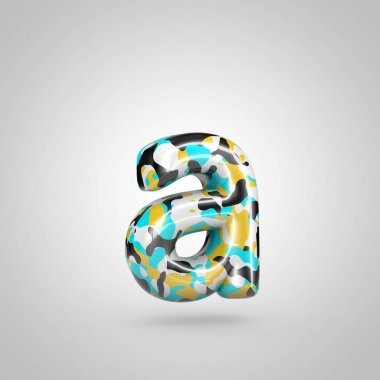 Parlak kamuflaj mektup beyaz arka plan üzerinde izole bir küçük.