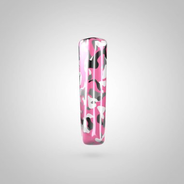 Ben 3d ile büyük beyaz arka plan üzerinde render kamuflaj mektup.