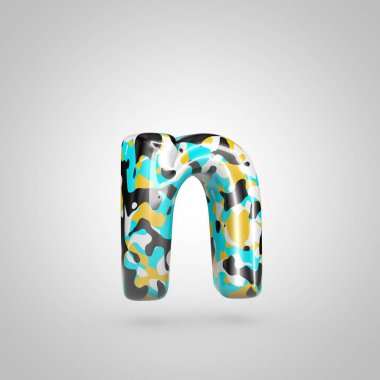 Camgöbeği harf N küçük beyaz arka plan üzerinde kamuflaj.