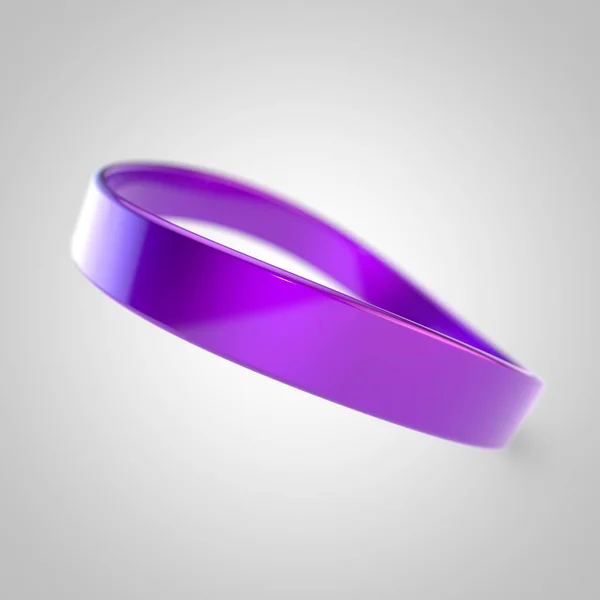 Pulseira Silicone Violeta Para Mão Isolada Fundo Branco — Fotografia de Stock