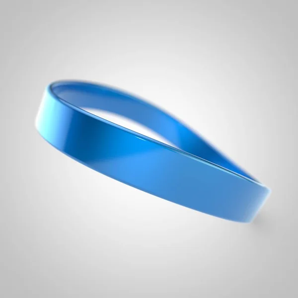 Blue Silicone Bracelet Hand Isolated White Background — Stock Photo, Image